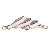 Leather Strap for Purse Replacement Purse Straps Crossbody Leather Bag Strap Strap for Purse Silver Clasp White