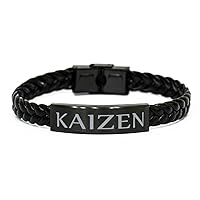 Kaizen,Inspirational Bracelet,Braided Rope Bracelet,Inspirational Jewelry,Motivational Jewelry,Best Friend, for Dad