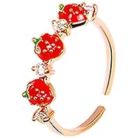 Rings Red Strawberry Trendy Rings Party Jewelry Accessories for Daily Jewellery Decor Durability and professional