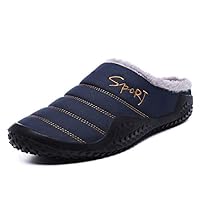 Slippers for Men Water Resistant Moccasin Style House Mens Slippers Plush Lining Anti-Skid Indoor Outdoor Slip on Shoes