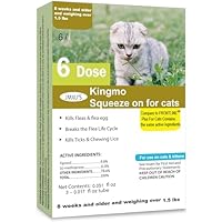 Flea and Tick Prevention for Cats, Cat Flea & Tick Control, Long-Lasting & Fast-Acting Topical Flea & Tick Treatment Drops for Kitten (6 Doses)