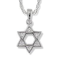 Diamond Jewish Star in 14k White Gold