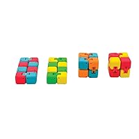 Raymond Geddes Infinity Cube Erasers (Pack of 24) - Colorful Stress Relieving Erasers for Kids - Perfect for Birthday Party Favors and School Supplies