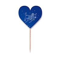 Star Universe Sagittarius Constellation Pattern Toothpick Flags Heart Lable Cupcake Picks