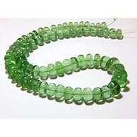Green Fluorite Smooth Rondelle Beads 100 Persent Natural Gemstone Size 13.3x7.7 mm 17