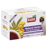 Badia Tea Bag,Natural Herbs,25 ct-Pack of 2,25.0 Count