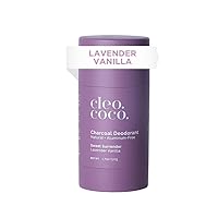 Cleo+Coco - Natural Deodorant - For Women & Men - Aluminum Free - Extra Strength - Activated Charcoal - 24hr Odor Protection - Vegan & Cruelty Free - PCR - Made in USA - Lavender Vanilla - 1.7oz