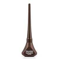 Liquid Eyeliner, Highly Pigmented and Waterproof Eyeliner, For Intense Eye Definition, Smear-proof Eyeliner Liquid, Includes Easy Grip Wand and Felt Tip Eyeliner Applicator, Bronze