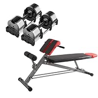 Finer Form Multi-Functional Bench and Adjustable Dumbbells for Total Body Workout. Dumbbells adjust from 5-32.5 lbs. Perform hundreds of exercises at home.