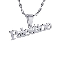 Stainless Steel Palestine Vintage Map Pendant Necklace For Men Women Arabic African