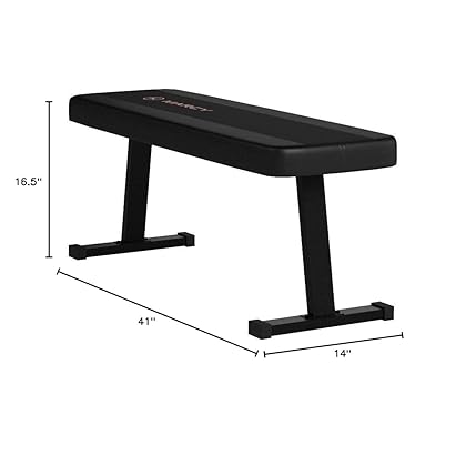 Marcy Flat Utility 600 lbs Capacity Weight Bench for Weight Training and Ab Exercises SB-315 , Black