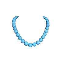 Natural Blue Turquoise Strand 435.00 Ct Round Smooth Beads Strand Necklace Blue Turquoise Jewelry Gift