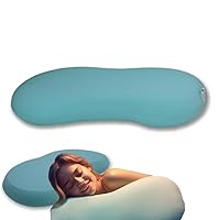 Memory Foam Contour Pillow, Ergonomic Pillow for Side, Back and Stomach Sleepers with Breathable Pillowcase (Blue)