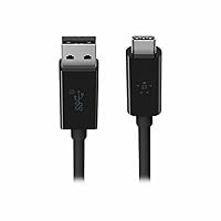 Belkin 3.1 USB A To USB C Cable Compatible W/ Thunderbolt 3 - USB C Cable For Macbook Pro, Galaxy & More - Data Transfer Up To 10gbps - For USB C, Thunderbolt 3 Devices & Ultra Hd - 3.3ft/1m - Black