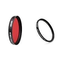 Tiffen 49 Red 25 Filter & 49UVP 49mm UV Protection Camera Lens Filter, Black