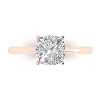 1.9ct Cushion Cut Solitaire Stunning Lab White Sapphire Proposal Bridal Designer Wedding Anniversary Ring 14k Rose Gold