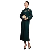 Woolen Embroidery Dress Chinese Element Cheongsam 1652