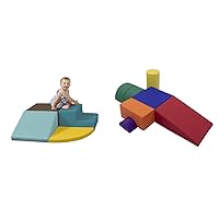 Factory Direct Partners 11619-ETCT SoftScape Toddler Playtime Corner Climber, Indoor Active Play Structure (4-Piece Set) & 12364-AS SoftScape Playtime and Climb Multipurpose Playset