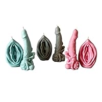Penis and Vagina Sexual Set, Vagina Candle, Penis Candle, Dick Candle, Vulva Pussy Yoni Candle, Stag Gift, Hen Gift, Best Selling Candles (Pink, MANGO & PAPAYA)