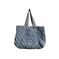 quilted tote bag indian handmade shoulder Bag, cotton quilted tote large bag, Shopping bag With Inside Pocket, quilted tote bag with zip