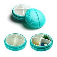 Portable Carry On Gum Pill Box 4 Compartment Travel Case Holder(Light Blue)