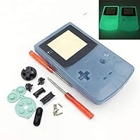 Housing Case Plastic Shell Cover with Buttons Screws for Nintendo Gameboy Color GBC Console Housing Case Replacement (Luminous Blue)