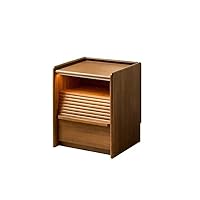 Elegant Black Walnut Bedside Table - Modern Morocco Style, Solid Wood Storage Solution