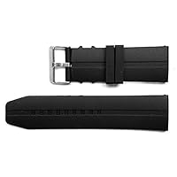 26MM BLACK SOFT RUBBER SILICONE TUNNELED DIVER SPORT WATCH BAND STRAP FITS INVICTA