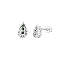 Natural Green Diamond Stud Earrings In 925 Sterling Silver, 925 Stamp Jewelry | Gifts For Women And Girls