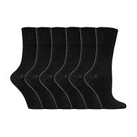 6 Pack Women Thin Non Binding Extra Wide Loose Top Cotton Diabetic Socks