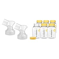 Medela Spare PersonalFit Connectors for Pump in Style Advanced, 6 Pack 5oz Breast Milk Storage Bottles