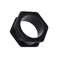 WildKlass Hexagon Shape Screw Looking Nut Bolt Flexible Silicone Double Flared Ear Gauge Tunnel Plug