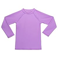 Girls' Long Sleeve Rashguard UPF 50+ Sun Swimming Pool & Beach Kids Toddler Swim Shirt