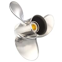 RAREELECTRICAL New Stainless Steel Propeller Compatible With Honda Bf50 / Bf50A 13 Spline 50 For Years 1995-2021 By 3321-110-15 59133-Zv5-015Ah Diameter 11 Pitch 15 Blades 3 Spline Tooth 13 Right Hand