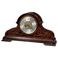 Howard Miller Boyne City Mantel Clock 547-541 – Highly Polished & Buffed Windsor Cherry Finish, Ornate Dial, Rustic Home Decor, Key-Wound, Triple-Chime Movement