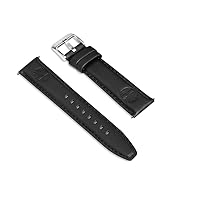 Timberland Lacandon Strap for Apple/Samsung smart watch 20mm and 22mm Black Color Leather Band - TDOUL0000108, Black, L, Classic