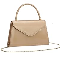 Fontanella fashion Womens Elegant Patent Leather Lightweight Trapezium Chain Strap Handbag Shoulder Bag