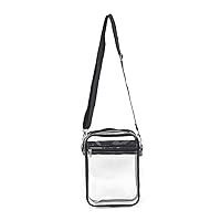 Clear Cross Body Bag Clear Crossbody Shoulder Bag for Travel Transparent Messenger Bag with Adjustable Strap for Women Men S 20 * 15 * 2cm Black