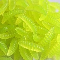 Fishing Lures - 50pcs/lot 5 Colors Fishing Lure Soft Lures Bread Worm Bait Grub Smell Biomimetic Soft Worm Maggot Worn Fake Lure - (Color: Green)