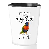 Bird Lover Shot Glass 1.5oz - Bird loves me - Hummingbird Nest Cage Parrot Dad Gardening Outdoor Birdwatcher Feeder