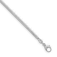 925 Sterling Silver Rhodium Plated 2.4mm Snake 30 Inch Chain Jewelry for Women