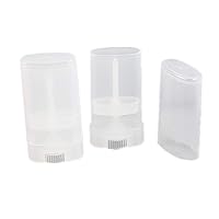 Pack of 20 Deodorant Containers New & Empty Oval Lip Balm Tubes Clear 15ml