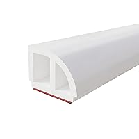 White Rubber Flexible 39Inches Flexible Quarter Round Flooring Molding Suitable for Curved Base Mold Applications, Wrapping Around Columns and Curved Starting Steps.