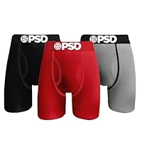 PSD Men's 95/5 Rd/gy/blk 3-Pack Boxer Briefs