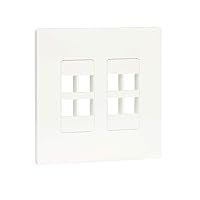 Tripp Lite 8-Port Universal Keystone Double-Gang Wall Plate, 2-Gang Faceplate, Adaptable, TAA, White (N080-208)