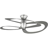Progress Lighting Willacy Collection 3-Blade Painted Nickel 48-Inch DC Motor Contemporary Ceiling Fan, 14.50x48.00x48.00