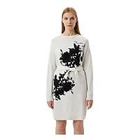 Love Moschino Elegant Embroidered Wool Blend Long Women's Dress