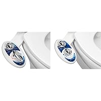LUXE Bidet Neo 320 - Self Cleaning Dual Nozzle - Hot and Cold Water Non & Neo 120 - Self Cleaning Nozzle - Fresh Water Non-Electric Mechanical Bidet Toilet Attachment (blue and white)