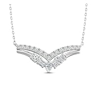 White Diamond Necklace 3/4 ct tw 925 Sterling Silver 18