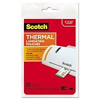 Scotch Business Card Size Thermal Laminating Pouches, 5 mil, 3 3/4 x 2 3/8, 20/Pack